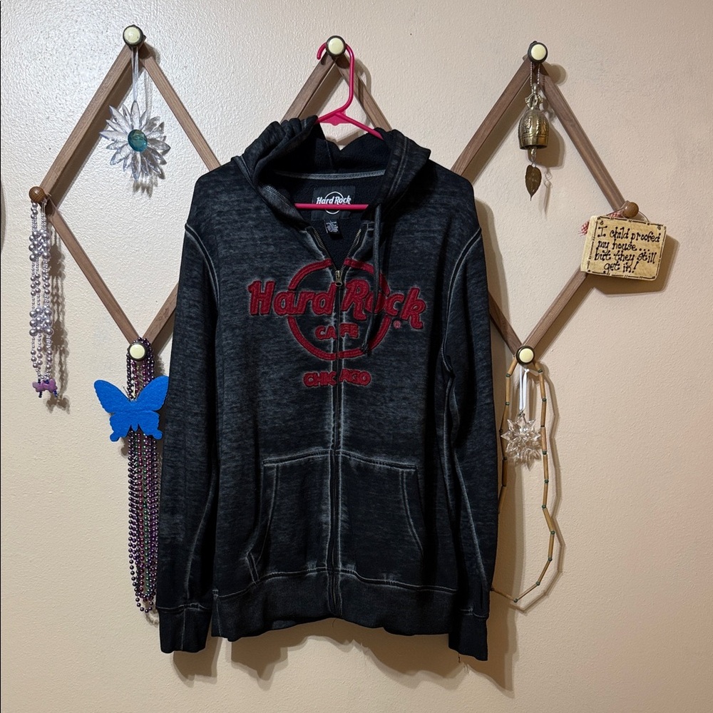 Hard Rock Cafe Black and Red Hoodie